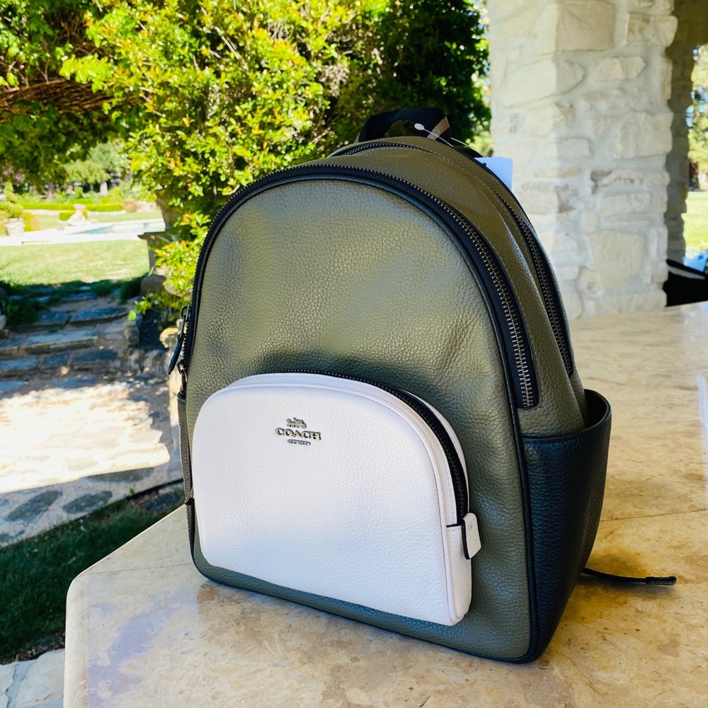 NWT Coach Colorblock leather backpack - Picture 3 of 8